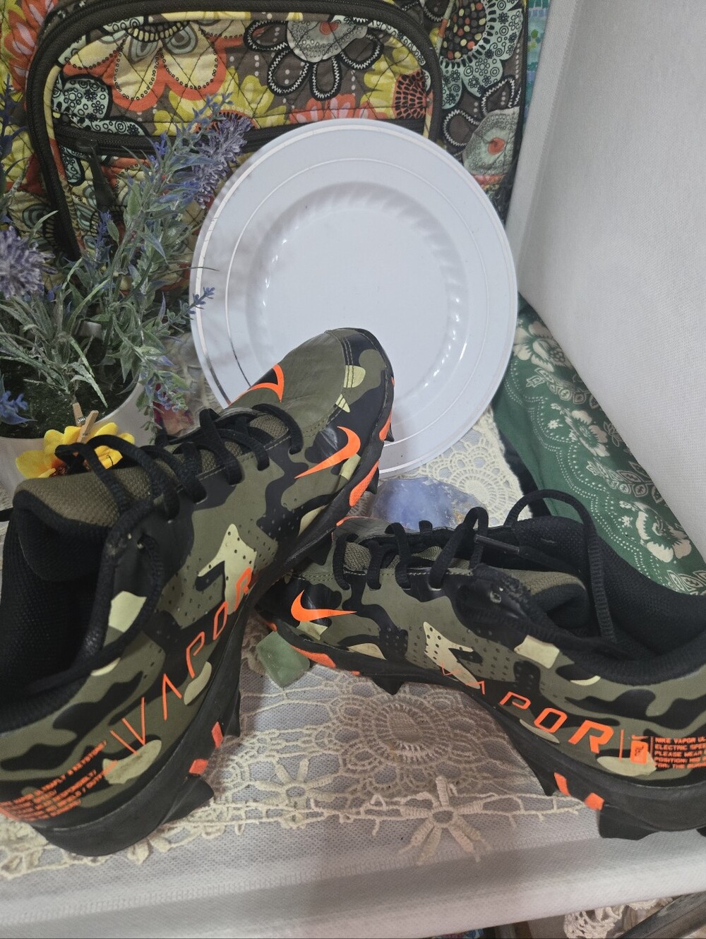 Nike Vapor Ultrafly 4 Keystone Baseball Cleats Men’s 6.5 Olive Camo Orange DC311